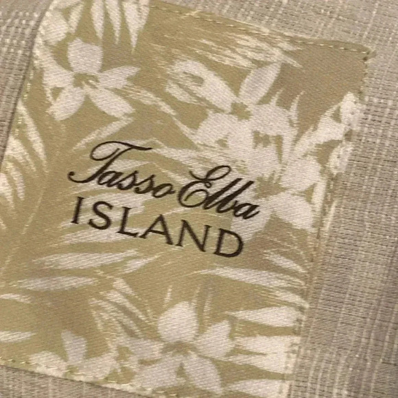 Tasso Elba Island - men’s short sleeve buttons down - XXL - silk/linen- beige - Picture 2 of 6